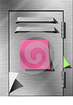 Locker with sticky note