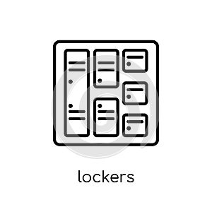 Lockers icon. Trendy modern flat linear vector Lockers icon on w