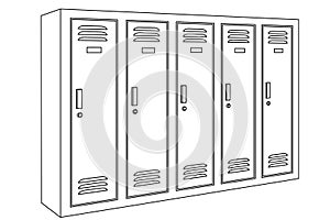 Lockers. Outline drawing