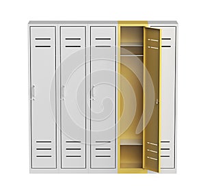 Lockers on white background