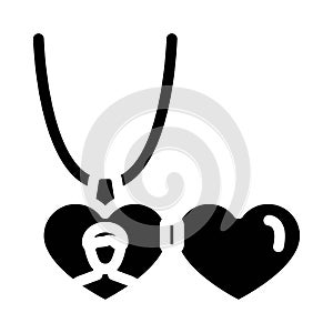 locket jewelry glyph icon vector illustration