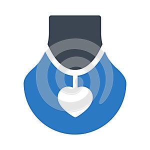 Locket glyph colour vector icon