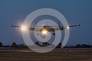 Lockheed C-121C Super Constellation vintage airliner aircraft VH-EAG operated by the Historical Aircraft Restoration Society.