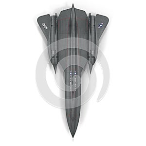 Lockheed SR 71 Blackbird on white. 3D illustration