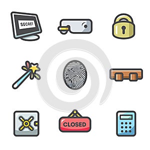 Locking Icons Set. Vector Illustration.