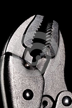 Locking pliers on black