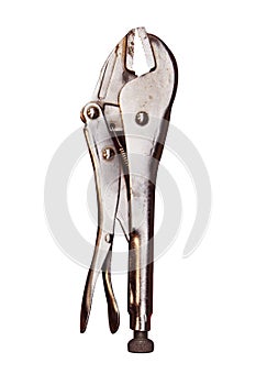 Locking pliers isolated on a white background. photo. rust