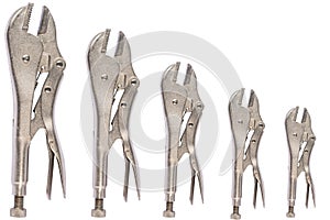 Locking pliers isolated on a white background