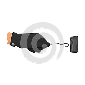 Lockpick in the hand of the criminal. Latchkey, thief tool, crime single icon in cartoon style vector symbol stock