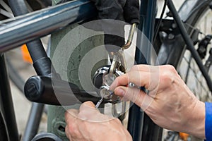 Lockpicker Fixing Lock Of Cycle