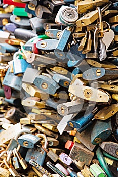 Locks of love background, symbolic locks