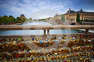 Locks of love on Paris bridge