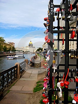 Locks of love in Saint-Petersburg