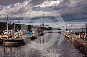 Locks on Manchester Ship Canal, England