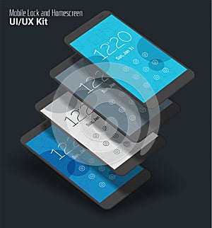 Lockscreen mobile UI smartphone mockup