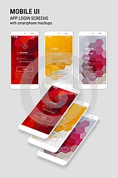 Lockscreen mobile UI smartphone mockup