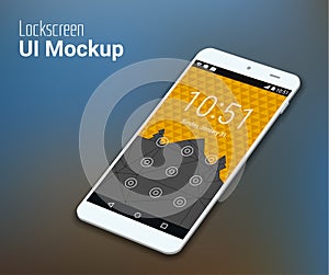Lockscreen mobile UI smartphone mockup