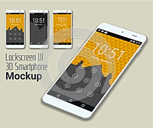 Lockscreen mobile UI smartphone mockup