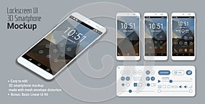 Lockscreen mobile UI smartphone mockup