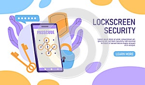 Lockscreen security vector poster