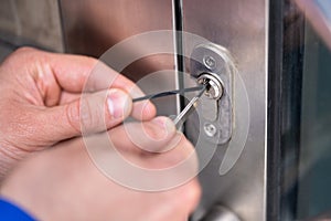 Locksmith Man Fixing Door Lock