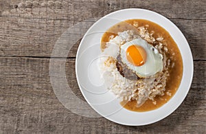 Loco Moco. Traditional Hawaiian cuisine