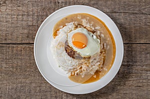 Loco Moco. Traditional Hawaiian cuisine