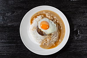 Loco Moco. Traditional Hawaiian cuisine