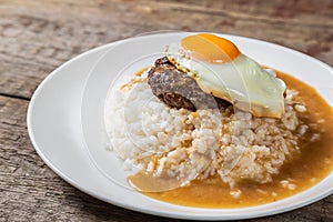 Loco Moco. Traditional Hawaiian cuisine photo