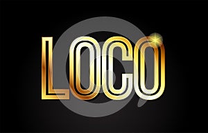 loco word text typography gold golden design logo icon
