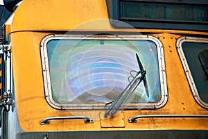 Locomotive with dirty windscreen