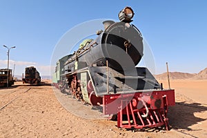 Locomotive at Hejaz Railway station, Wadi Rum, Jordan