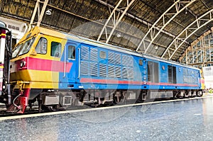 Locomotive at Hua lamphong station.