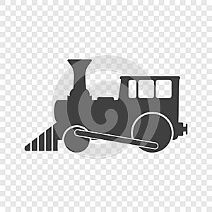The locomotive icon. Vector illustration on a transparent background