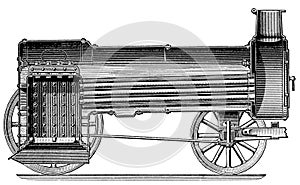 Locomotive or locomobile boiler.