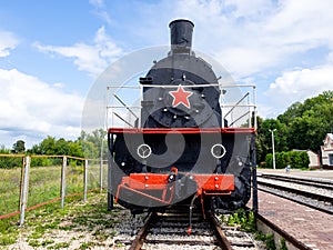 Locomotive from an old fashioned steam train