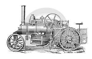 Locomotive of the one-machine system in the old book Meyers Lexicon, vol. 4, 1897, Leipzig