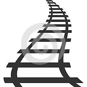 Locomotive railroad silhouette track railway transit route icon