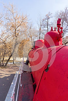 The locomotive Red Communard in Pushkin Park