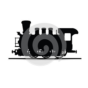 Locomotive silhouette in black vector