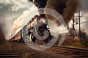 locomotive smokestack billowing steam