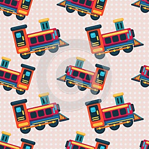 Locomotive toy seamless pattern vector illustration in flat style