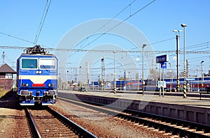 Locomotive on train station