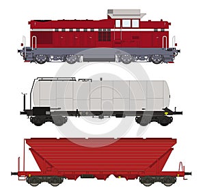 Locomotive and wagons set
