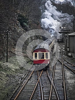 Locomotives haul carriages to Lakeside