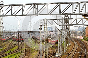 Locomotives on railroad tracks, Russian Railways