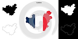 Lodeve outline map