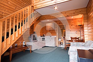 Lodge apartment wooden interior detail