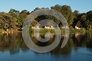 Lodge at Okawango river in Namibia