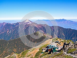 Lodge for trekkers on the mountain hill on the way to Mt. Kitadake photo